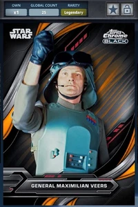 Star Wars Digital Card Trader Chrome Black Legendary Orange 25 cc General Veers - Bild 1 von 2