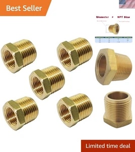Hochdruck 3/4" NPT auf 1/4" NPT Messing Reduzierer - 5 Stück für Gas & mehr - Bild 1 von 7