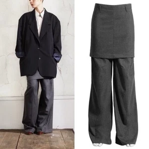 NWT H&M X Margiela Grey Wool Pants Skirt 10 - Picture 1 of 7