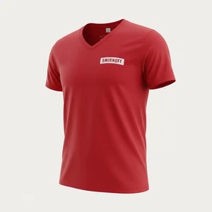 Camiseta Red Smirnoff Vodka Cuello en V Talla Mediana Algodón Suave - Imagen 1 de 2