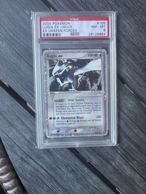 Lugia Ex PSA 8 Nm- Mint Unseen Forces Swirl 2005 #105 - Image 1 of 3