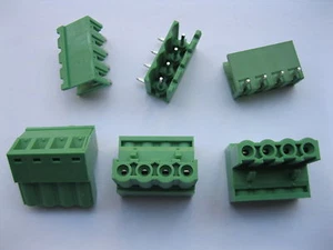 120 pcs 5.08mm Angle 4 pin Screw Terminal Block Connector Pluggable Type Green - Picture 1 of 4
