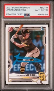 2021 Bowman Draft #BD119 Jackson Merrill Signed PSA Authentic - Bild 1 von 2