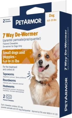 PetArmor 7 Way De-Wormer for Dogs 6-25 lbs, 2 doses Exp 8/26 - Image 1 of 4