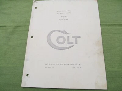 Undated Colt Firearms Repair Service Manual model E & I Revolvers -Alfred DeJohn - Image 1 of 4