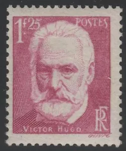 FRANCE STAMP YVERT 304 SCOTT 303 " VICTOR HUGO 1F25 MAGENTA 1935 " MNH VVF C817 - Picture 1 of 1