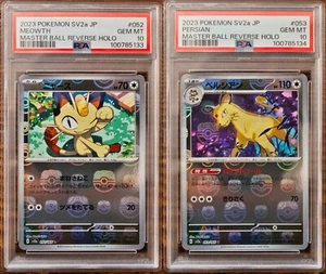 PSA 10 Meowth Persian Master Ball Reverse Holo sequential set Pokemon 151 SV2a - Picture 1 of 5