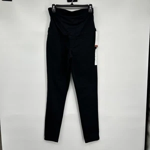 Ingrid & Isabel Maternity Jeans Skinny Crossover Panel 4 Black Over Belly Smooth - Picture 1 of 14