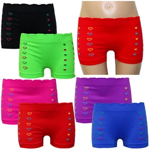 6 GIRLS PANTIES BOXER SHORTS SWIMMING UNDERWEAR BOYSHORTS HEARTS DESIGN S M L - Picture 1 of 13