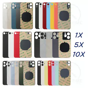 Vetro posteriore foro grande per iPhone XR X XS 11 Pro 12 Pro 13 Pro 14 Plus Pro Max lotto - Foto 1 di 21