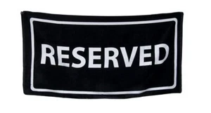 Black And White Reserved Cotton Velour Beach Towel 30 X 60 In. - Picture 1 of 4