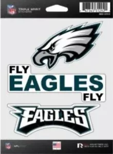 Philadelphia Eagles Fly Eagles Fly Die Cut Decals 3 Pack Window Laptop Tumbler - Picture 1 of 1