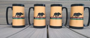 Vintage 4  ABERCROMBIE & FITCH RHINO  THERMO-SERV-Mugs Made in the USA - Picture 1 of 19