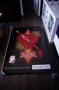 SWATCH LOVE Fermata Autobus Francese Poster Pubblicitario Vintage Originale - Foto 1 di 7