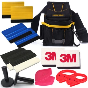 Standard Car Wrap Vinyl Tools Kit Squeegee Bag Razor Wrapping Gloves 2 Magnets - Picture 1 of 6