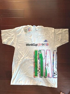 NEW Vintage 1994 World Cup USA ITALY Soccer Tee Mens T-Shirt Sz XL Original Tags - Picture 1 of 12