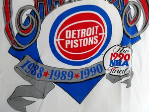 Vintage Detroit Kolben 1990 Rücken 2 Rücken Champs T-Shirt NBA XL X LARGE 1988 1989 - Bild 1 von 11