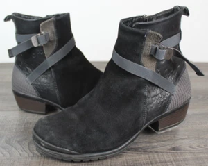 Keen halbhohe Damen-Stiefeletten schwarz grau Morrison Veloursleder US 10 - Bild 1 von 17