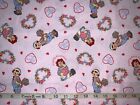 NEUF rare Raggedy Ann/Andy Hearts rose vendu par FQ (Fat Quarter) plus disponible