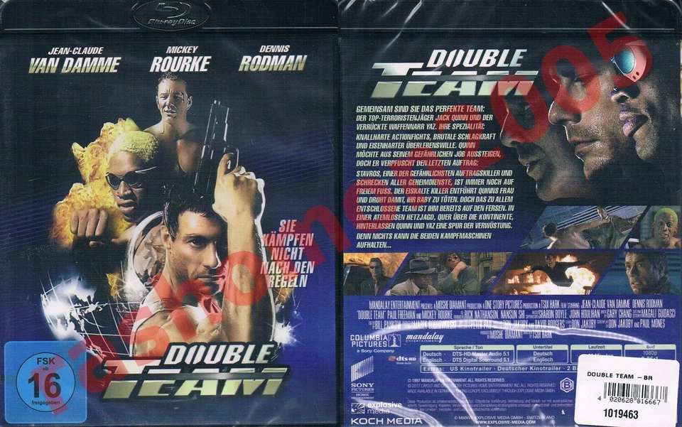 Blu-ray DOUBLE TEAM Van Damme Dennis Rodman Mickey Rourke Uncut Region B/2 NEW - Image 1 of 1