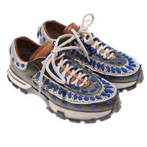 Ermenegildo Zegna Couture Claudio Sneakers Size 8 US in Army Green / Blue - Picture 1 of 15