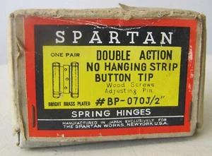Spartan Double Action Federscharniere NOS Messing versilbert BP-070J/2" ein Paar - Bild 1 von 2