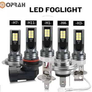 H7 H4 LED Headlights Bulbs 10000K High Low Beams Kit Combo Super White Bright 2X - Picture 1 of 15