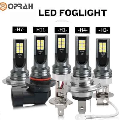 H7 H4 LED Headlights Bulbs 10000K High Low Beams Kit Combo Super White Bright 2X - Image 1 of 4
