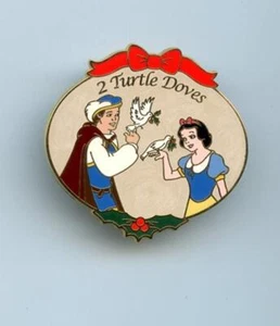 RARE Disney pin 12 Days of Christmas 2 Turtle Doves Snow White Prince Charming - Picture 1 of 1