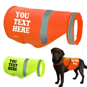 Personalized Safety Reflective Dog Vest Custom Name Print High Vis Viz Clothes - Picture 1 of 14