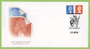 G.B. 1998 definitivo 1° e 2° classe NVI su copertina primo giorno Royal Mail, Città di - Foto 1 di 1