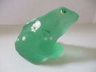 Fenton Green Satin Hand Painted Frog Made For Lenox By Fenton.