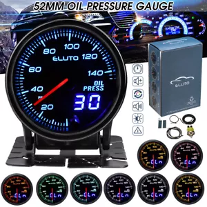 52mm KFZ Auto Öldruck Oil Pressure Ölpresse Messgerät LED Anzeige PSI Instrument - Bild 1 von 15
