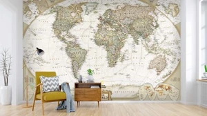 3D English World Map 246 Wallpaper Mural Paper Wall Print Murals UK Jenny - Picture 1 of 5