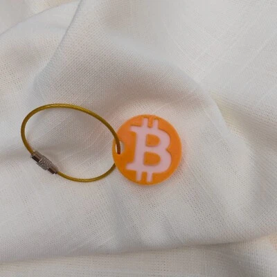 KOLBERS3D Bitcoin Schlüsselanhänger OHNE Schlüsselring, Logo, rund