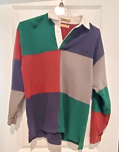 Vintage GUESS Classic Sportswear Mens Size L Rugby Shirt/Jersey Colorblock - Picture 1 of 9