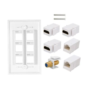 Wandplatte 6 Anschlüsse Hd Multimedia-Schnittstelle Cat6 TV F Kopf Ethernet DON - Afbeelding 1 van 23