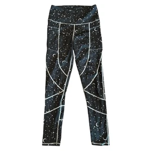 Disturbia Leggings Leggings Celesti Donna US 6 Nero Pantaloni Yoga Witchy Core - Foto 1 di 10