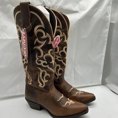 NIB Laredo Western Boots Women’s Size 7 Brown Embroidered Knee High Snip Toe - Image 1 of 4