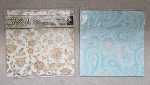 Paisley Flat Gift Wrap - Opened 3 Sheets Fantus - Picture 1 of 5