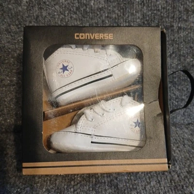 Zapatos Converse First Star Hi Crib Usados en Excelente Condición, Suela Suave Talla 1 (EE. UU.) Con Caja Foto 1 de 4