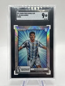 Julián Álvarez 2022 Panini Prizm Mundial Qatar - Manga RC #1 Argentina SGC 9 - Imagen 1 de 2