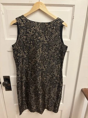 Coldwater Creek Women’s Vintage Black Floral Silk Sheath Dress Size 10 - Image 1 of 4