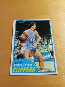 1981/82 Topps #38 SWEN NATER San Diego Clippers Basketball Card, Center, FG (VG) - Picture 1 of 2