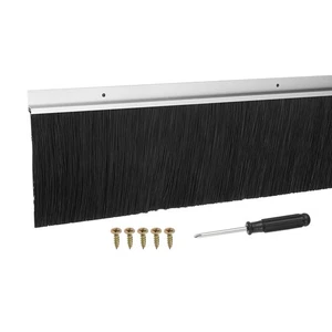 Tür Boden Kehrer 39" L x 3,7" B H-Form Aluminium Halter 2,8 Zoll PP Bürste Silber - Bild 1 von 5