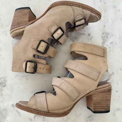 Steven Quail Freebird 女式 9 皮革扣镂空凉鞋棕褐色 $295  — 第 1/4 张图片