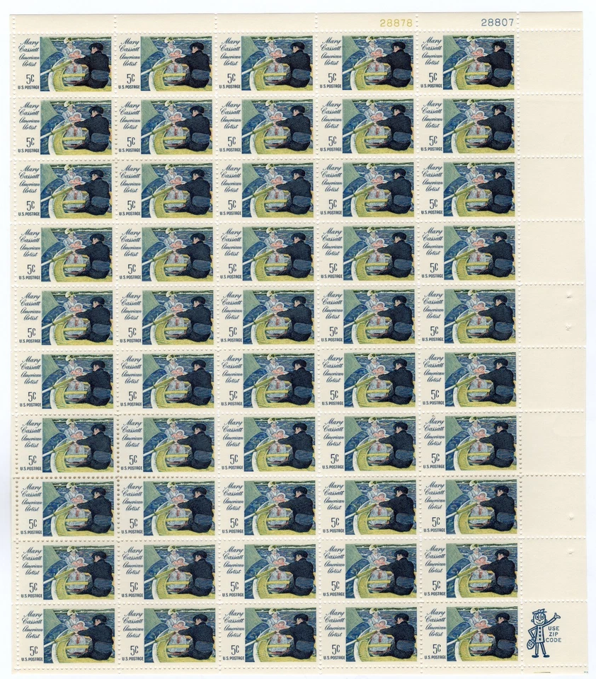 Scott #1322 Mary Cassatt Sheet of 50 Stamps - MNH P#28878-28807 UR - Image 1 of 1