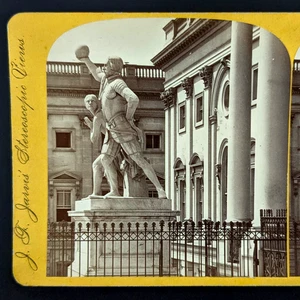 Foto Stereoview Estatua del Capitolio de Estados Unidos El Descubrimiento de América Cristóbal Colón - Imagen 1 de 5