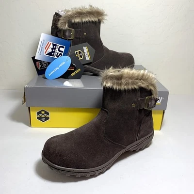 Khombu Blaze Botas Gamuza Cuero Imitación Piel Hebilla Botines Marrón Talla 6.5 NUEVO Foto 1 de 4