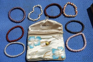 8 Honora 6-7mm Pearl Stretch BRACELETS Multi-Colorful Purple Pink White Red++ - Picture 1 of 6